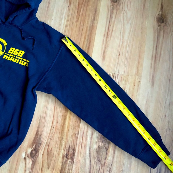 TECH HOUNDS Hoodie Pullover Shirt Long Sleeve Sweatshirt Blue Medium Mens UNISEX - Picture 9 of 14